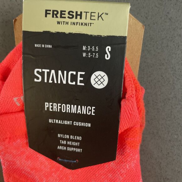 STANCE FRESHTEK 'RUN UL TAB' SOCK Coral Small Men 3-5.5 / Women 5-7.5 #A218A23 - Picture 3 of 5
